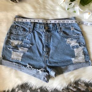 Vintage Levi's Distressed High Waisted Shorts